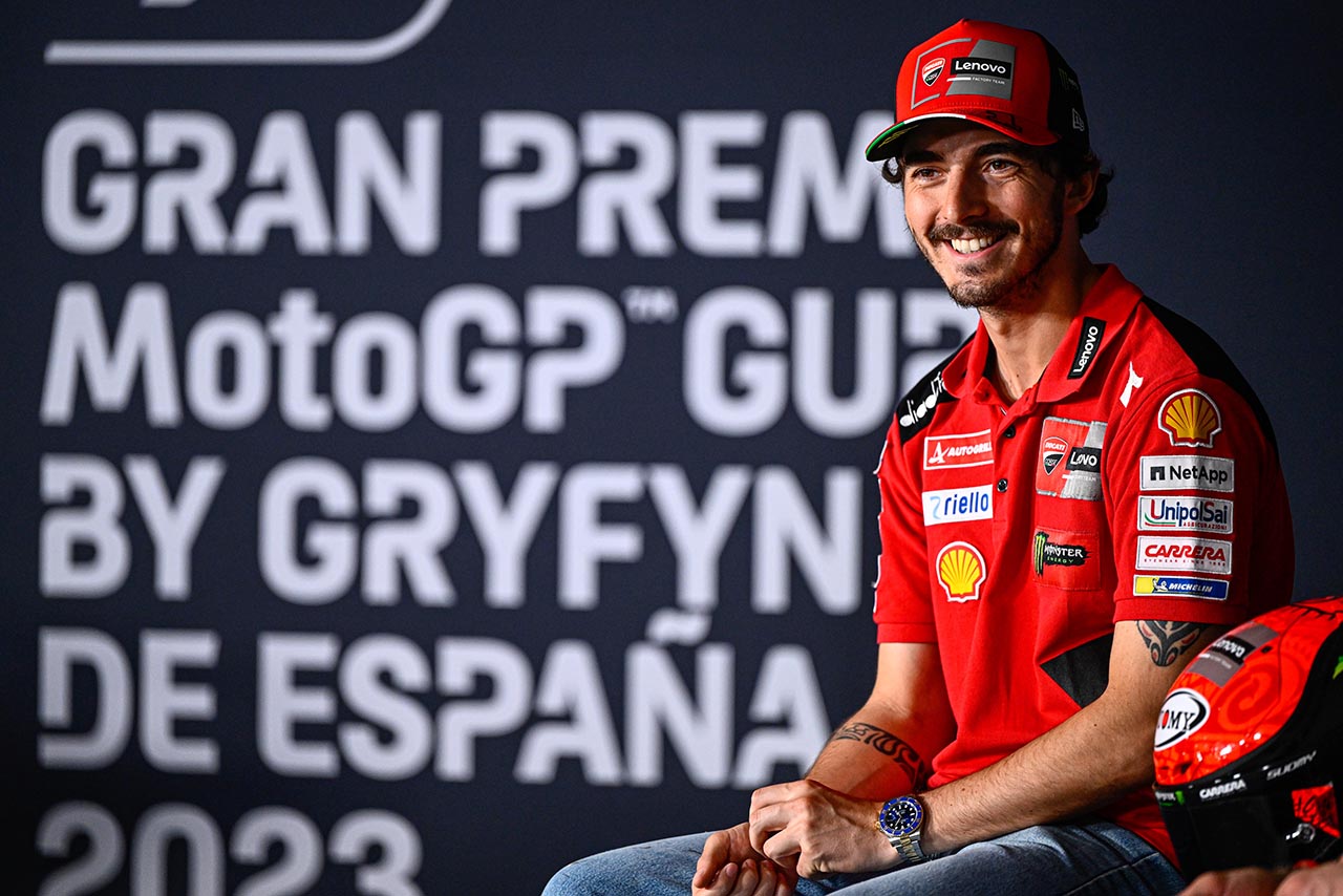 2023MotoGP第4戦スペインGPのプレスカンファレンスに出席したフランセスコ・バニャイア（ドゥカティ・レノボ・チーム）