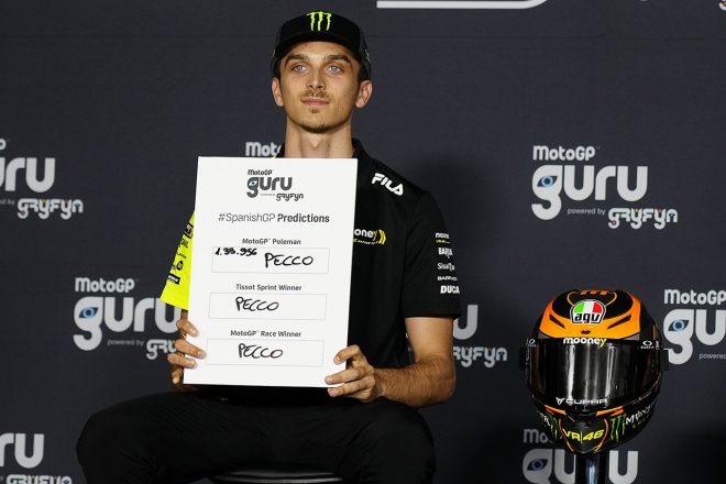 2023MotoGP第4戦スペインGPのプレスカンファレンスに出席したルカ・マリーニ（ムーニーVR46レーシング・チーム）