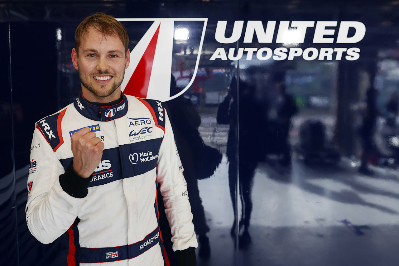 LMP2クラスのポールポジションを獲得したトム・ブロンクビスト（23号車オレカ07／ユナイテッド・オートスポーツ）　2023年WEC第3戦スパ6時間レース