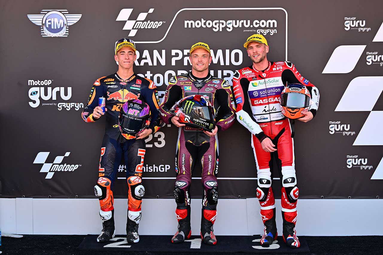 Moto2：予選トップ3のサム・ロウズ、ペドロ・アコスタ、ジェイク・ディクソン／2023MotoGP第4戦スペインGP