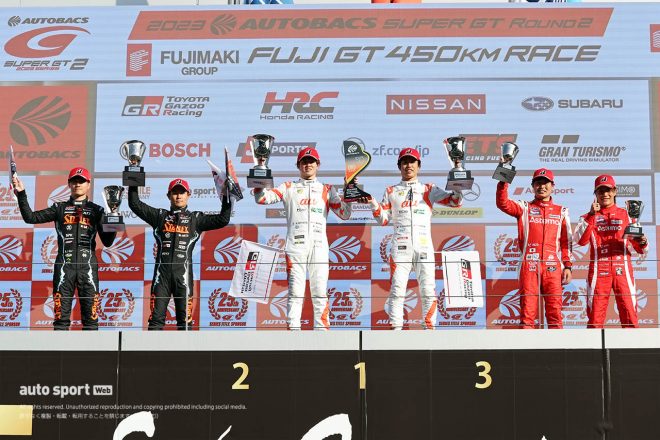 2023スーパーGT第2戦富士　GT500クラスの表彰式
