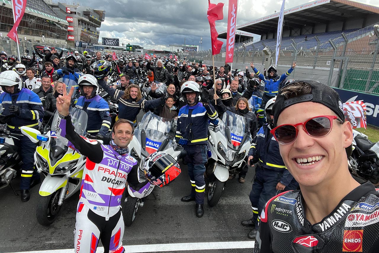 木曜日に行われたプレイベントに参加したファビオ・クアルタラロ、ヨハン・ザルコ／2023MotoGP第5戦フランスGP