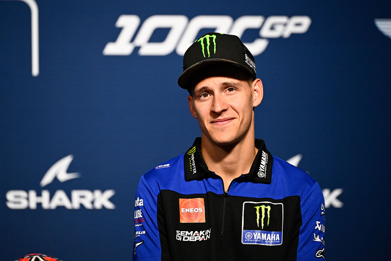 プレスカンファレンスに出席したファビオ・クアルタラロ（モンスターエナジー・ヤマハMotoGP）／2023MotoGP第5戦フランスGP