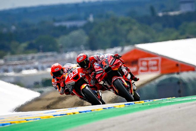 フランセスコ・バニャイア（ドゥカティ・レノボ・チーム）、マルク・マルケス（レプソル・ホンダ・チーム）／2023MotoGP第5戦フランスGP