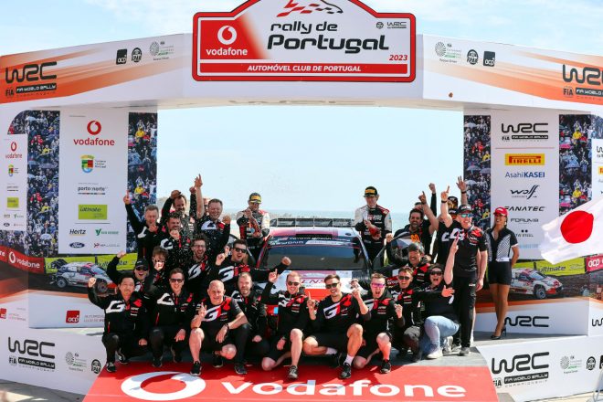 2023年WRC第5戦ラリー・ポルトガルで優勝したTOYOTA GAZOO Racingワールドラリーチーム（TGR WRT）