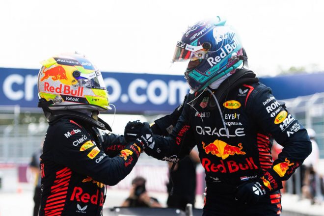 2023年F1第5戦マイアミGP　マックス・フェルスタッペン、セルジオ・ペレス（レッドブル）