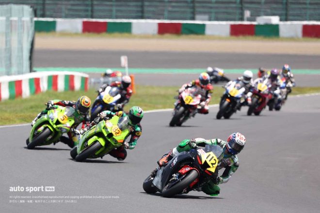 2023鈴鹿サンデーロードレース第2戦 JSB1000 8耐トライアウト 決勝 トップ争い