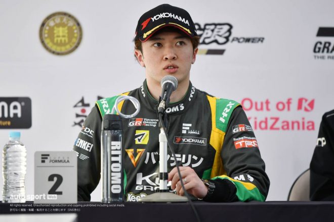 2023スーパーフォーミュラ第4戦オートポリス　2位の宮田莉朋（VANTELIN TEAM TOM’S）