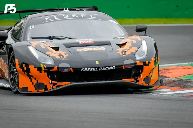 6月のル・マンに向け、モンツァでテストを行った74号車フェラーリ488 GTEエボ