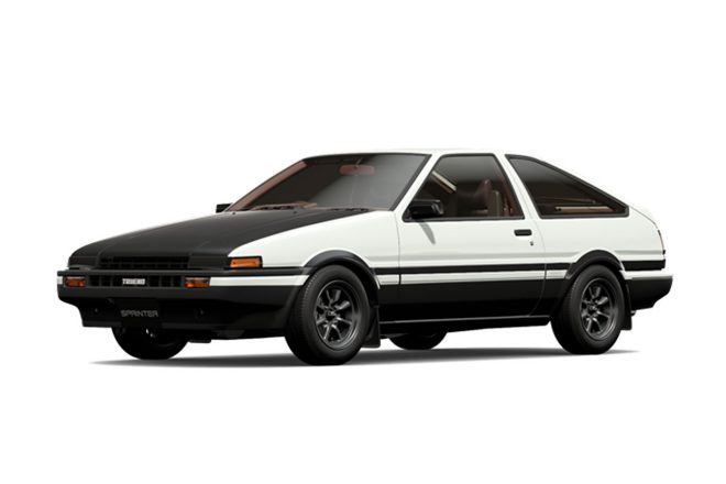 今大会の予選使用車種となる『トヨタ・スプリンタートレノ1600GT APEX（S.Shigeno Version）』