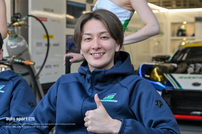 2023スーパーGT第3戦鈴鹿　欠場とはなったものの、鈴鹿で元気な笑顔をみせてくれた山田真之亮