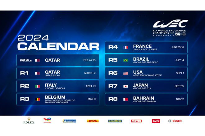 2023年ル・マン24時間の会期中に発表されたWEC世界耐久選手権2024年シーズンのレーススケジュール