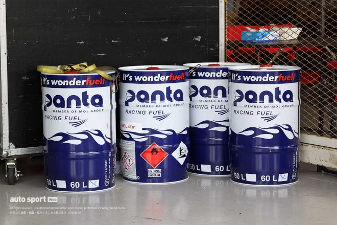 Team HRCのピット裏にあったPANTA OIL／2023鈴鹿8耐合同テスト