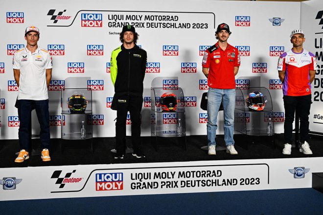2023MotoGP第7戦ドイツGPのプレスカンファレンスに出席したライダー