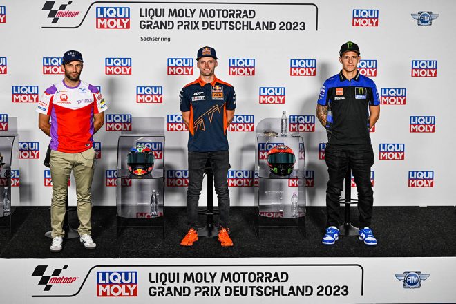 2023MotoGP第7戦ドイツGPのプレスカンファレンスに出席したライダー