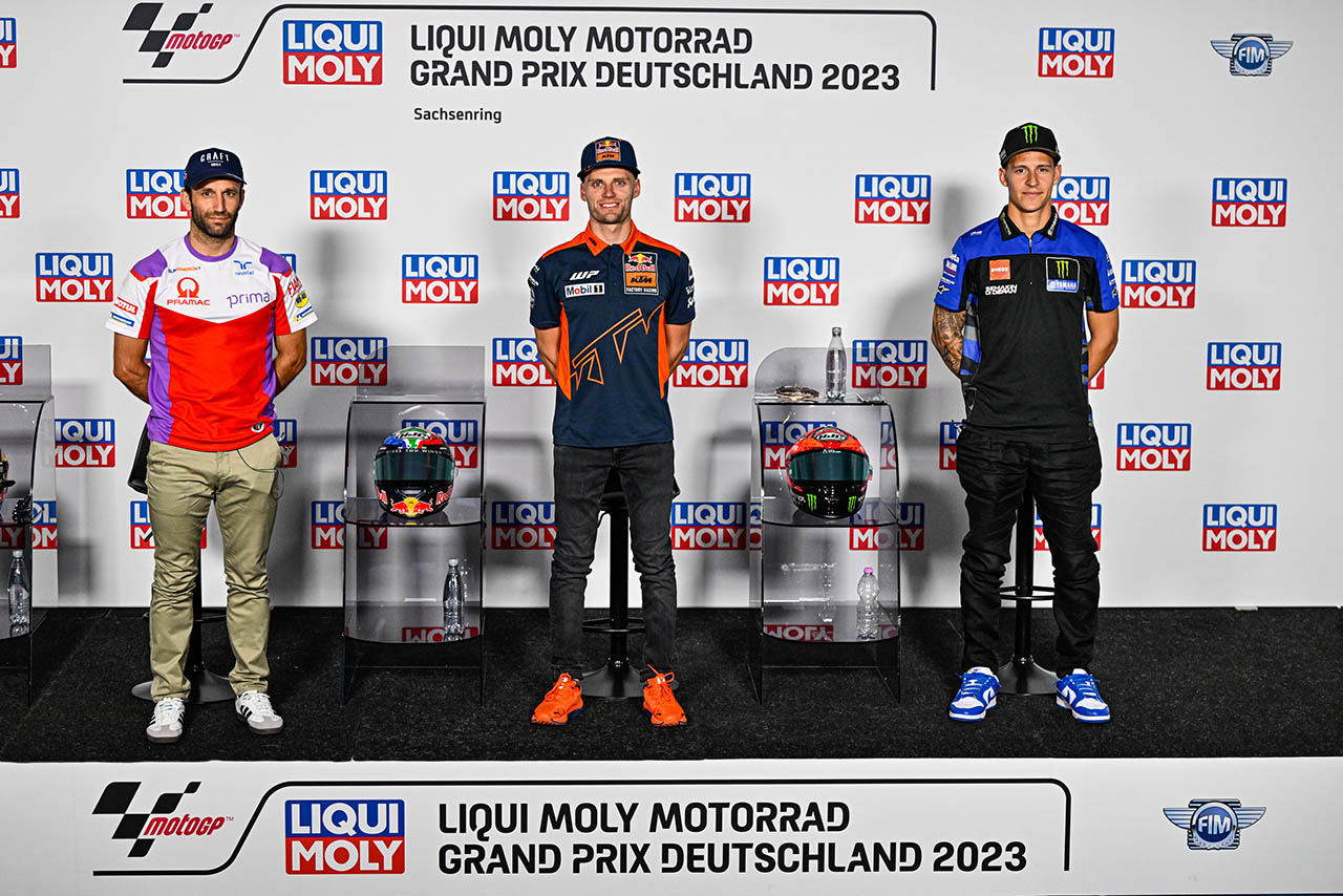 2023MotoGP第7戦ドイツGPのプレスカンファレンスに出席したライダー