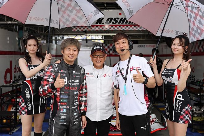 2023スーパーフォーミュラ第5戦SUGO　大嶋和也と石浦宏明監督、豊田章男チームオーナー