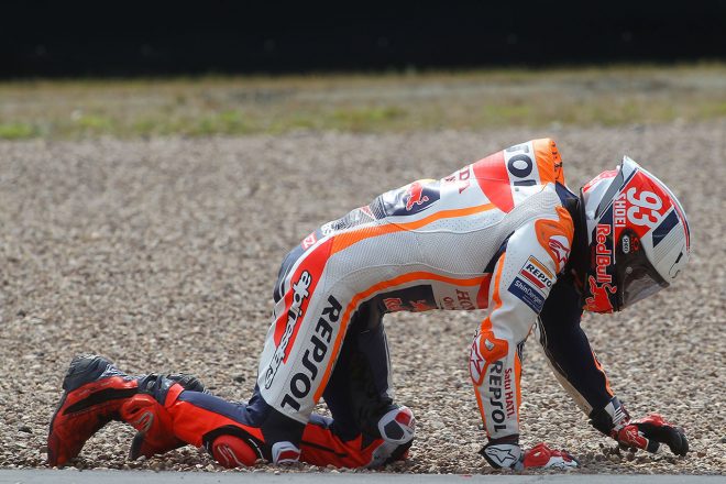 転倒を喫してしまったマルク・マルケス（レプソル・ホンダ・チーム）／2023MotoGP第7戦ドイツGP