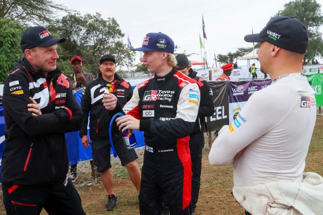 ヤリ-マティ・ラトバラ代表(左)とカッレ・ロバンペラ(中央) 2023年WRC第7戦サファリ・ラリー・ケニア