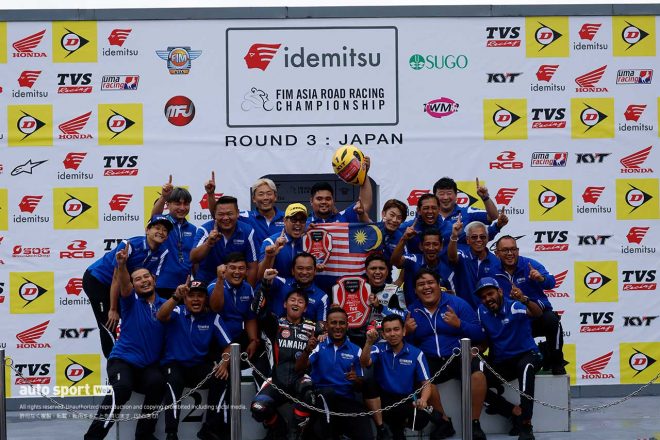 ASB1000 レース1：優勝したYAMAHA GEN BLU Racing Team ASEAN／2023FIMアジアロード第3戦日本ラウンド