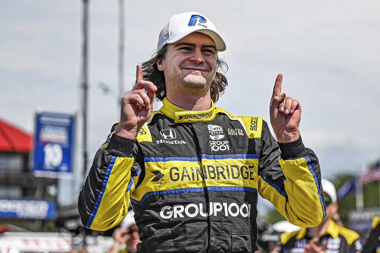 インディカー第9戦ミド・オハイオ　ポールポジションを獲得したコルトン・ハータ