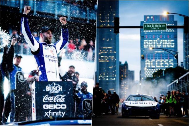 残り2周の延長レイトリスタートも難なく制したSVGが、NASCAR史上に残る歴史的偉業を達成してみせた