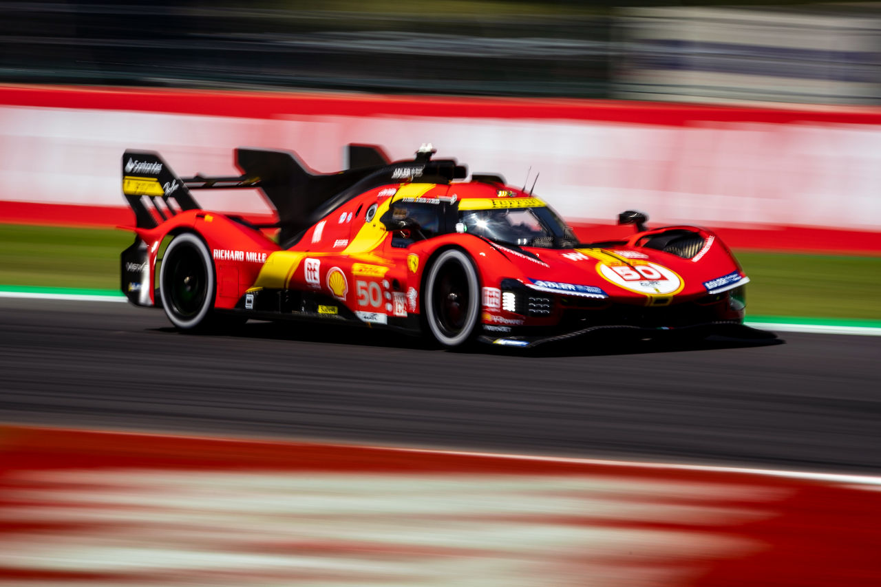 “跳ね馬の聖地”モンツァを走行するフェラーリ499P（フェラーリAFコルセ）　　2023年WEC第5戦モンツァ6時間レース