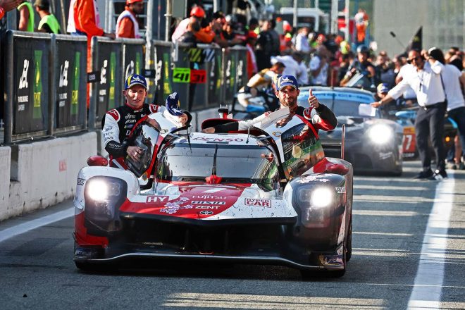 “敵地”モンツァで優勝を飾った7号車トヨタGR010ハイブリッド（マイク・コンウェイ／小林可夢偉／ホセ-マリア・ロペス組）　2023年WEC第5戦モンツァ