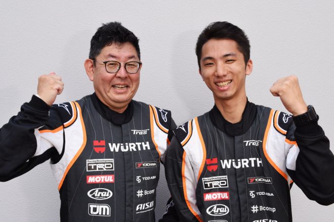 ドライバーの新田正直（左）とコドライバーを務める里中謙太（右）