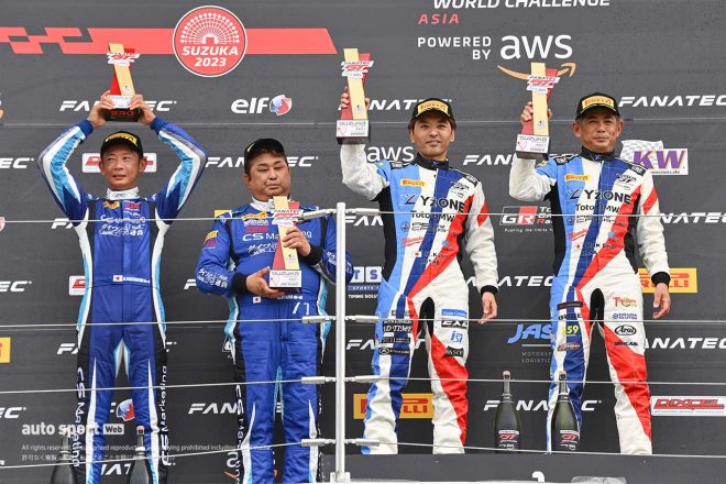 2023GTWCアジア第5戦鈴鹿　GT4シルバー・アマクラスの表彰式