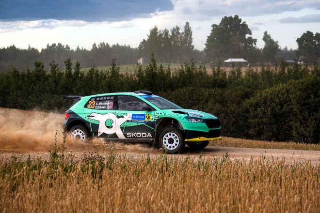 アンドレアス・ミケルセン(シュコダ・ファビアRSラリー2) 2023年WRC第8戦ラリー・エストニア