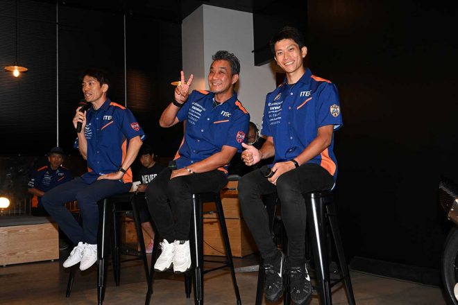生形秀之、藤原克昭クルーチーフ、渥美心（S-PULSE DREAM RACING-ITEC）