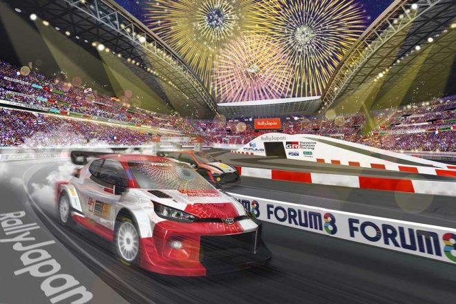 ラリージャパン2023実行委員会が公開している豊田スタジアムSSのイメージパース