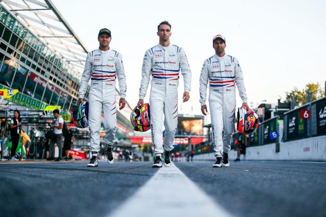 WECモンツァでプロトンのポルシェ963をドライブした（左から）ジャンマリア・ブルーニ、ハリー・ティンクネル、ニール・ジャニ。ブルーニとティンクネルが、IMSAロード・アメリカ戦に参戦する