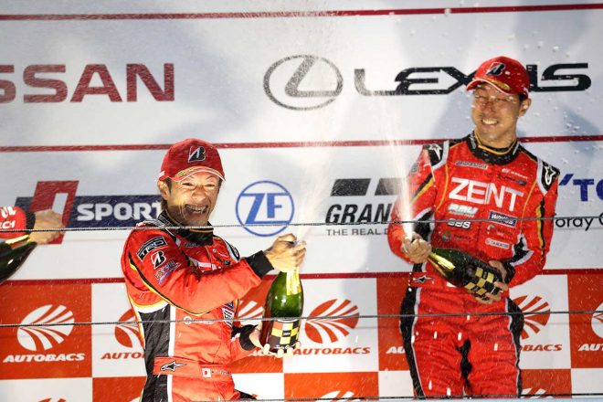 2019年スーパーGT第2戦富士を制した立川祐路と石浦宏明（ZENT CERUMO LC500）