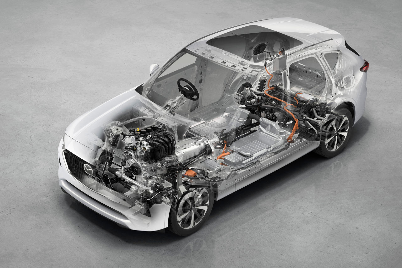マツダCX-60 e-SKYACTIV PHEV搭載モデルの透過図
