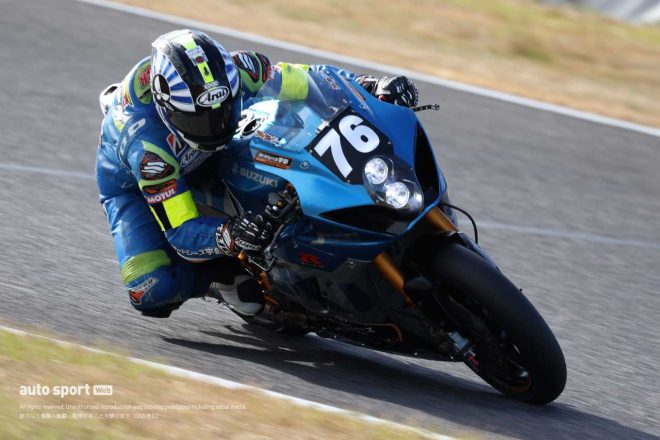 スズキMotoGPカラーで会場を沸かせた津田拓也（AutoRace Ube Racing Team）／2023鈴鹿8耐 トップ10トライアル