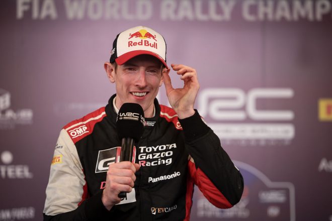 総合首位に立っているエルフィン・エバンス（トヨタGRヤリス・ラリー1）　2023年WRC第9戦ラリー・フィンランド