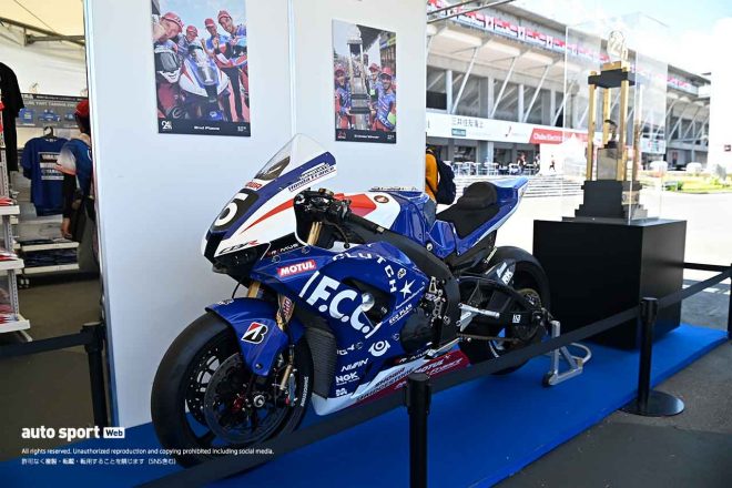 2023鈴鹿8耐：GPスクエアに展示されていたF.C.C. TSR Honda France
