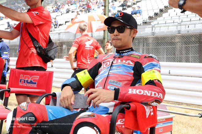 2023鈴鹿8耐決勝前の高橋巧（Team HRC with 日本郵便）