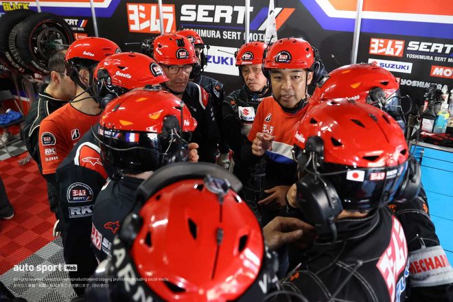 2023鈴鹿8耐：ヨシムラSERT Motulのピット内