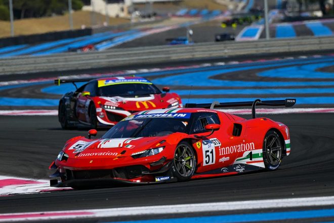 ポールリカールでのミシュラン・ル・マン・カップを戦う小泉洋史／ケイ・コッツォリーノ組フェラーリ296 GT3