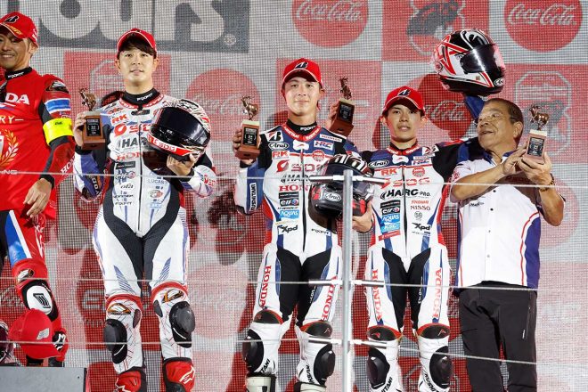 2023鈴鹿8耐：表彰台に上ったSDG Honda Racing