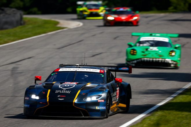 第7戦ライムロック・パークで2023年シーズン初優勝を飾ったハート・オブ・レーシングチームの23号車アストンマーティン・バンテージGT3