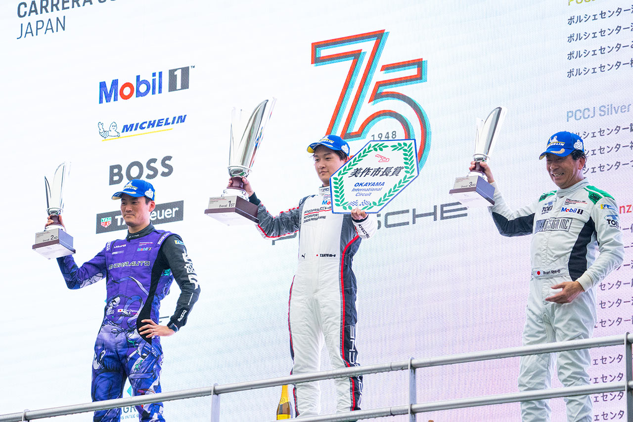 今年のポルシェジャパンジュニアドライバーである佐藤巧望は開幕戦でデビューウインを果たした