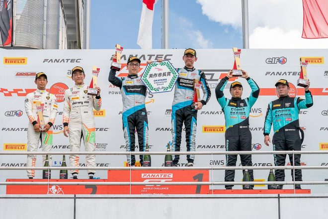 GTワールドチャレンジ・アジア第5ラウンド岡山　GT3レース1のAmクラス表彰台
