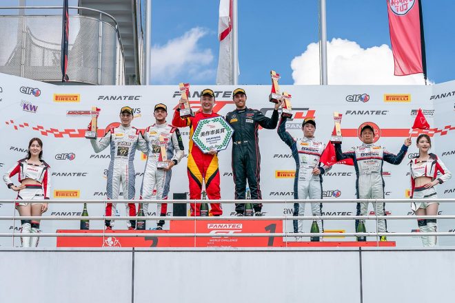 GTワールドチャレンジ・アジア第5ラウンド岡山　GT3レース1の表彰台