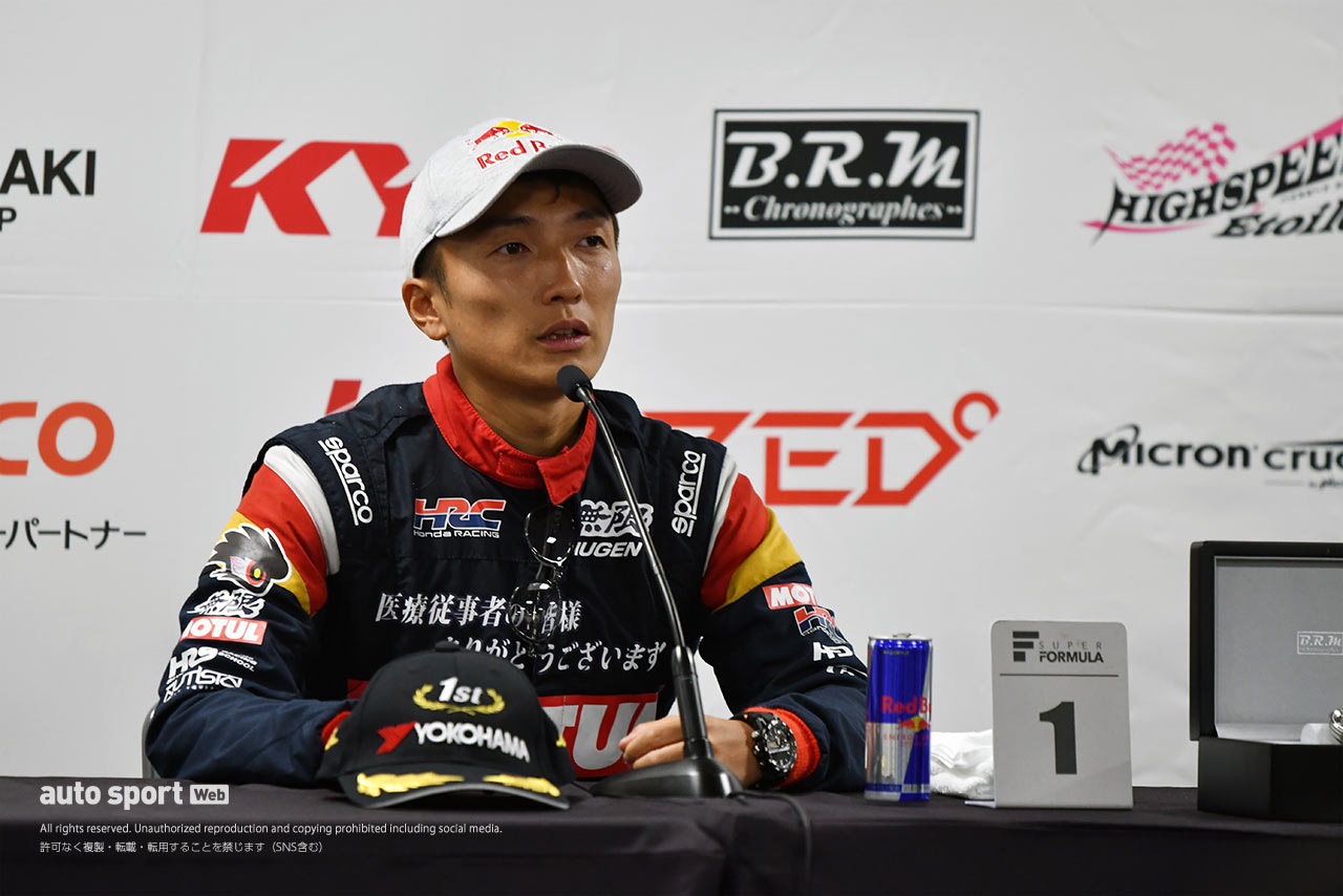 2023スーパーフォーミュラ第7戦もてぎ　優勝した野尻智紀（TEAM MUGEN）