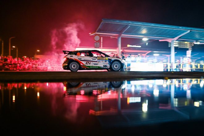 金曜SSS最速のオーストリア出身のサイモン・ワグナー（シュコダ・ファビアRS Rally2）は総合3位と健闘