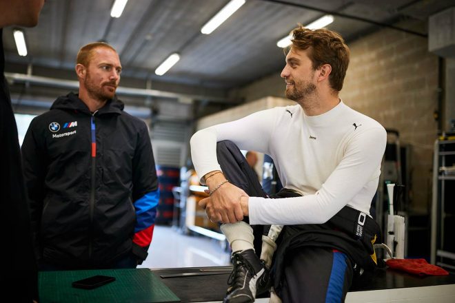 BMW M4 GT3のEVOパッケージ開発テストに参加したマキシム・マルタン、イェンス・クリングマン